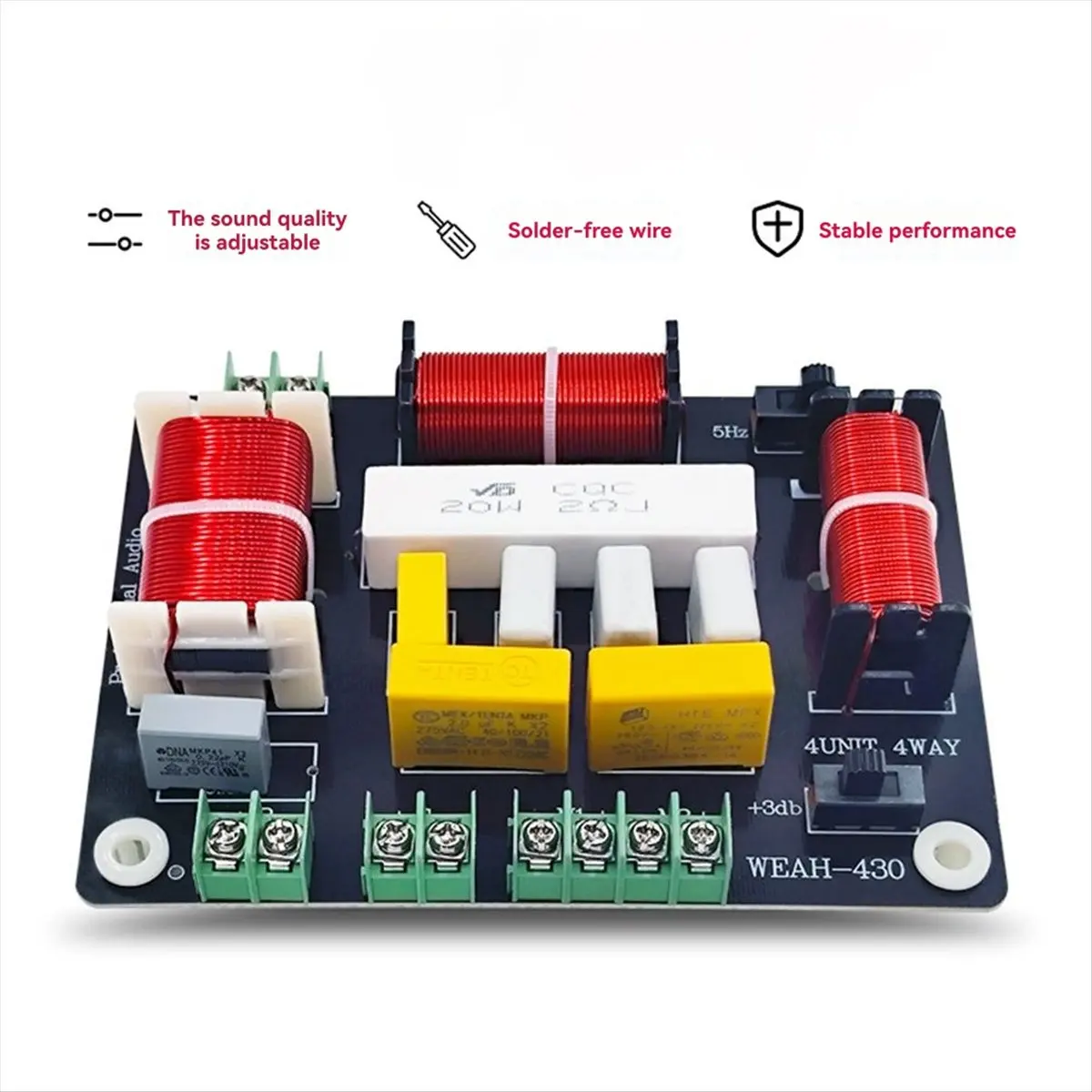 L73A NEW 300W 4 Way Crossover Audio Speaker Crossover + Dual Midrange + Treble Frequency Divider KTV Professional Crossover