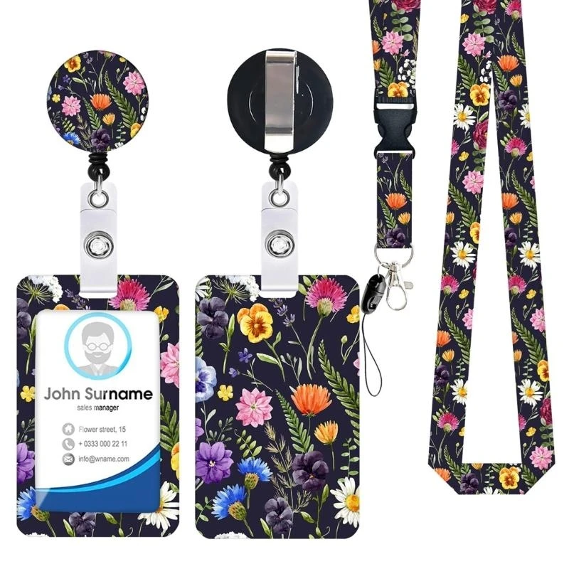 Ölgemälde Lanyard Abzeichen Lanyard Kartenhalter Kartuelle Blumenlehrer Lanyards