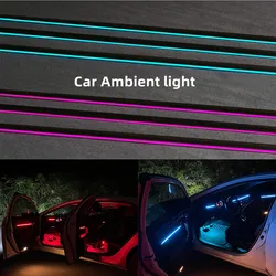 Universal 18 In 1 Dual Zone LED Car Ambient Light RBG 64 Color Interior Acrylic Strip Backlight Guide Decoration Atmosphere Lamp