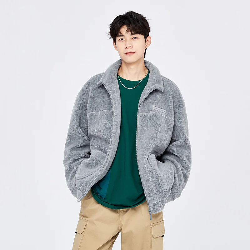 Semir Jacket Men 2024 Winter New Jacket Loose High-End Imitation Lamb Wool Niche Korean Version Drop-Shoulder Top