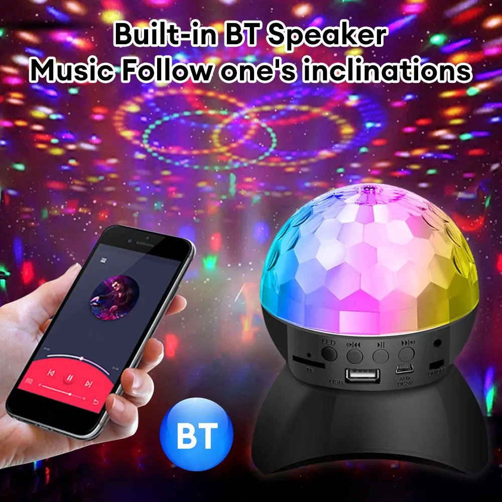 DJ Disco Lumi￨re USB Rechargeable Rotation Ball Lampe F￪te D\'anniversaire Lumi￨res D￩corations Boule Projecteur De No￫l Club Lampe de Sc￨ne