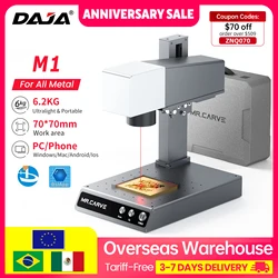 DAJA M1 Pro Fiber Laser Engraver Portable Business Marking Machine for Mobile Phone Computer Engrave All Metal Plastic Leather