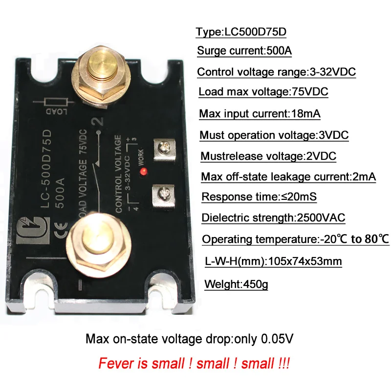 DC Control DC Solid State Relay 500A 1000A With heat sink raditor SSR DC Relay