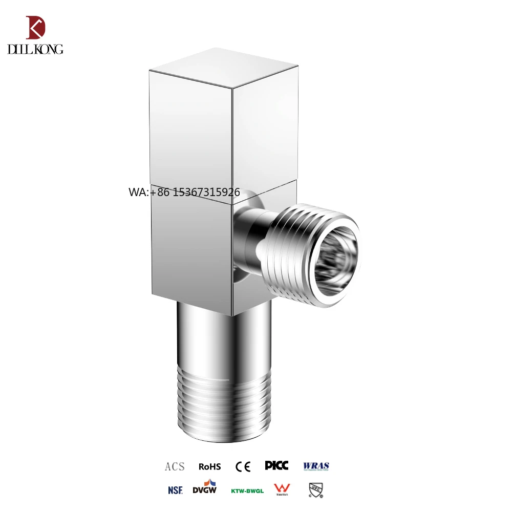 

1-way 1/2 Ceramic Cartridge Valve Core square Copper Angle Valve Angle Cock for Plumbing Water Pipe