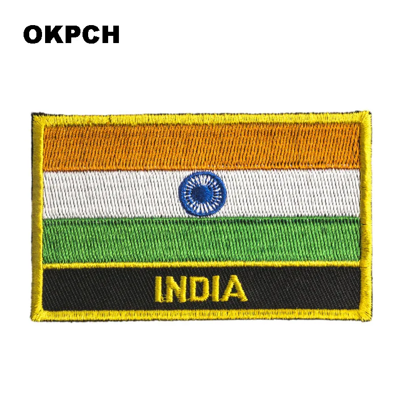 India Flag Embroidery Patches Iron on Saw on Transfer patches Sewing Applications for Clothes in Home&Garden