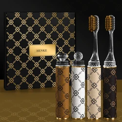 [4pcs Gift Box] Innovative Lipstick Handle, Business Travel, Home Adult Couple Soft-bristled High-Value Toothbrush