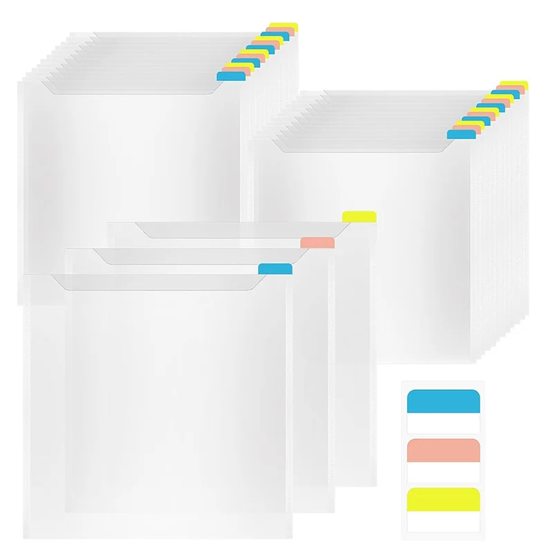 A13E-Scrapbook Paper Storage Organizer 12X12 Inch Clear Scrapbook Paper Organizer With Sticky Index Tabs Holds