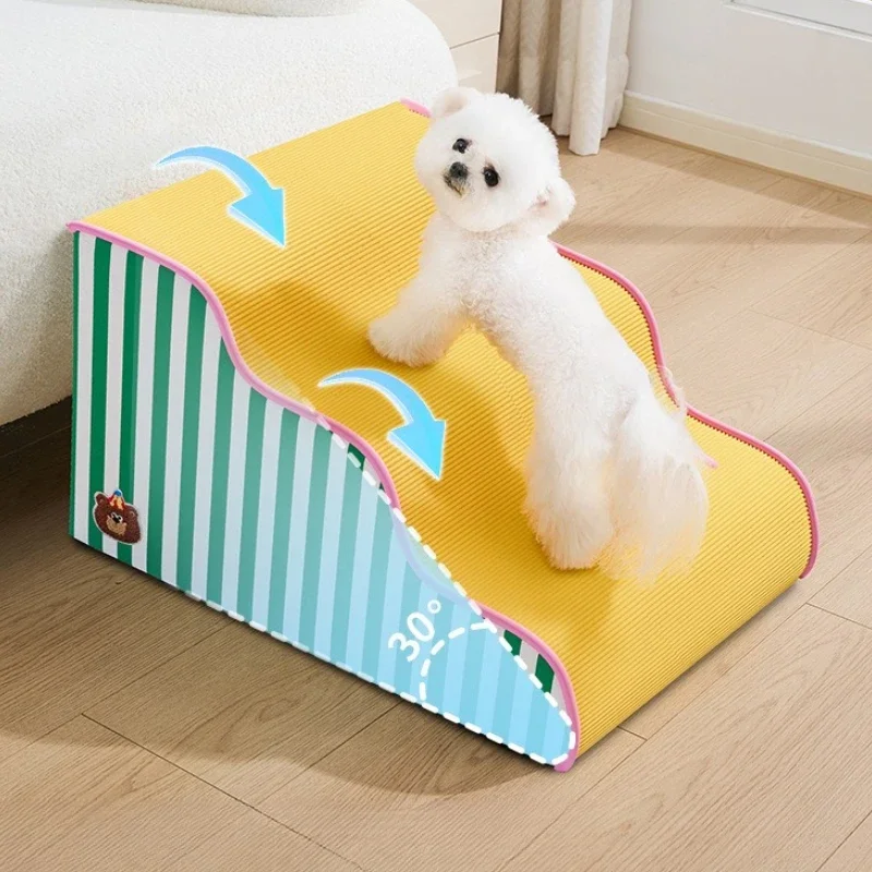 Pet Safety Stairs Slope Cats Dog Stairs Household Multi-Step Ladder Dog Trainings Supplies Washable Dog Stairs for Sofa Bed