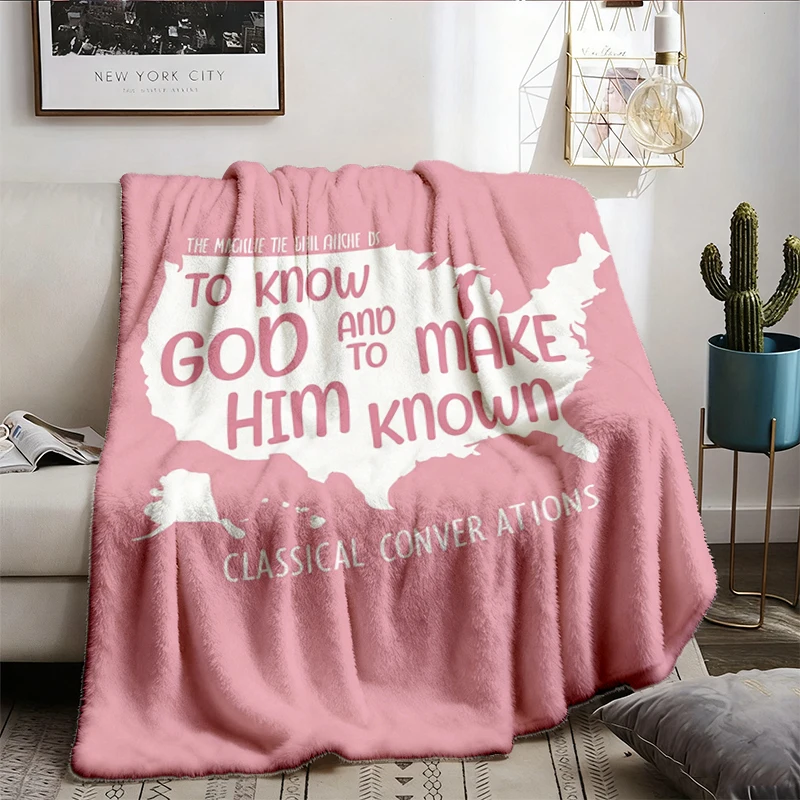 Classical Conversations USA Flannel Blanket, Homeschool Tutor Throw, Educational Gift