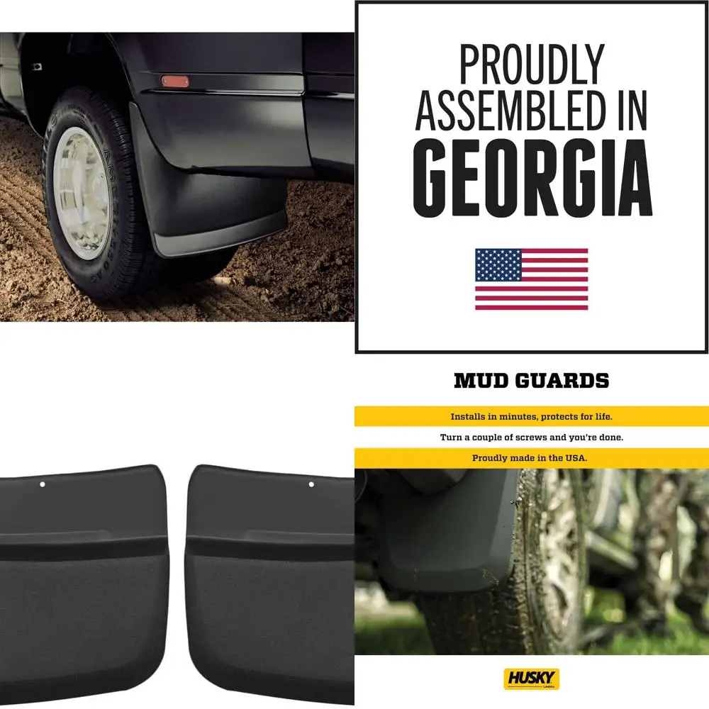 

— Rear Mud Guards | Fits 2017-2024 Ford F-350/F-450 Super Duty Dually - Black, 2 Pc. | 59481