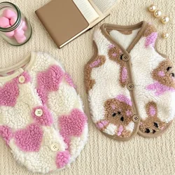 Winter Dog Jacket for Small Dogs Warm Fleece Pet Dog Clothes Fashion Puppy Vest Coat Cartoon Print Cat Jacket Coat Pet Costumes