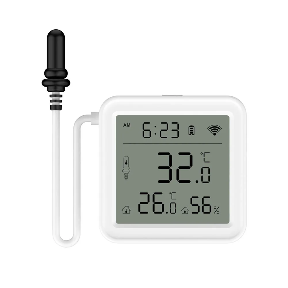 Wi-Fi датчик температуры и влажности с внешним зондом, гигрометр для умного дома, измеритель температуры и влажности для растений, аквариума, виноделия