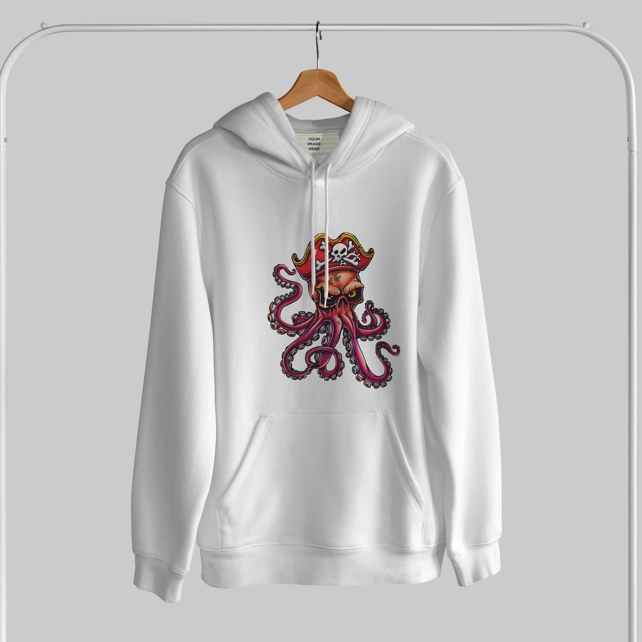 Cartoon pirate octopus Iron on Patches for Clothes Transfer DTF Transfers Ready to Press Patch Shirts Heat transfer stickers