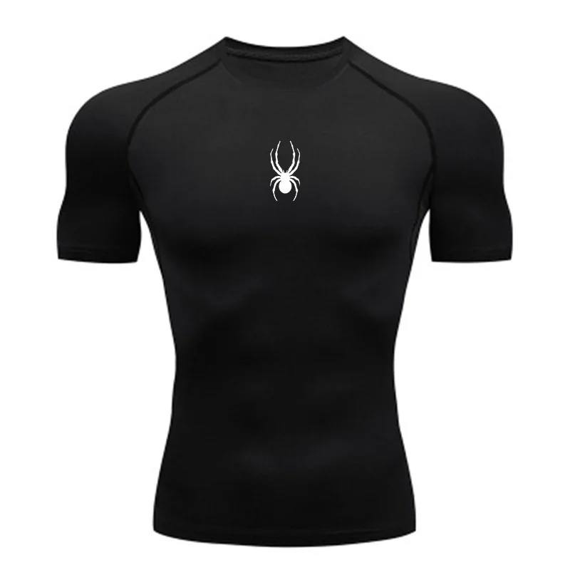 Men Sport T-Shirt Spider Quick Dry Bodybuilding Running Shirt Compression Tops Gym T Shirt Men Fitness Tight Tees Rashgard image 3