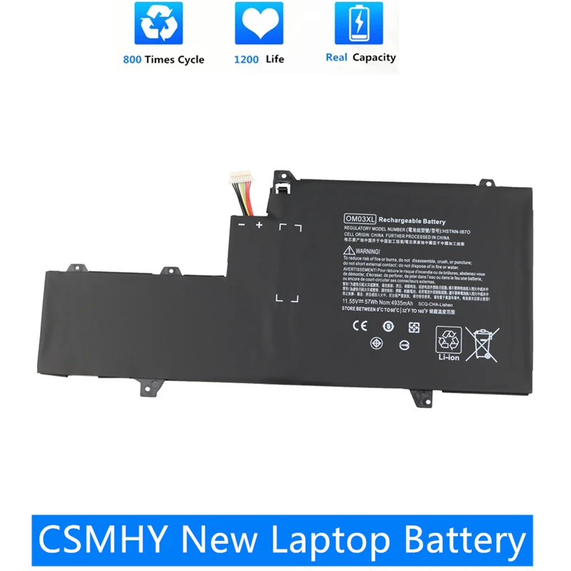 

CSMHY New OM03XL 11,55 V 4935mAh аккумулятор для HP Elitebook x360 1030 G2 HSTNN-IB7O HSTNN-IB70 863167-171 863167-1B1