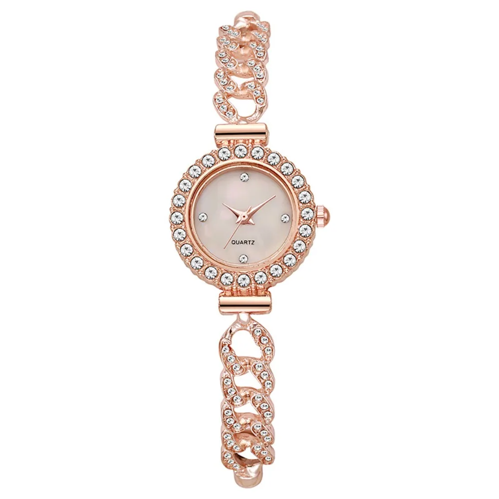 

Новые элегантные часы-браслет, регулируемые кварцевые часы со стразами, цепочка с подвеской, наручные часы для женщин и девочек