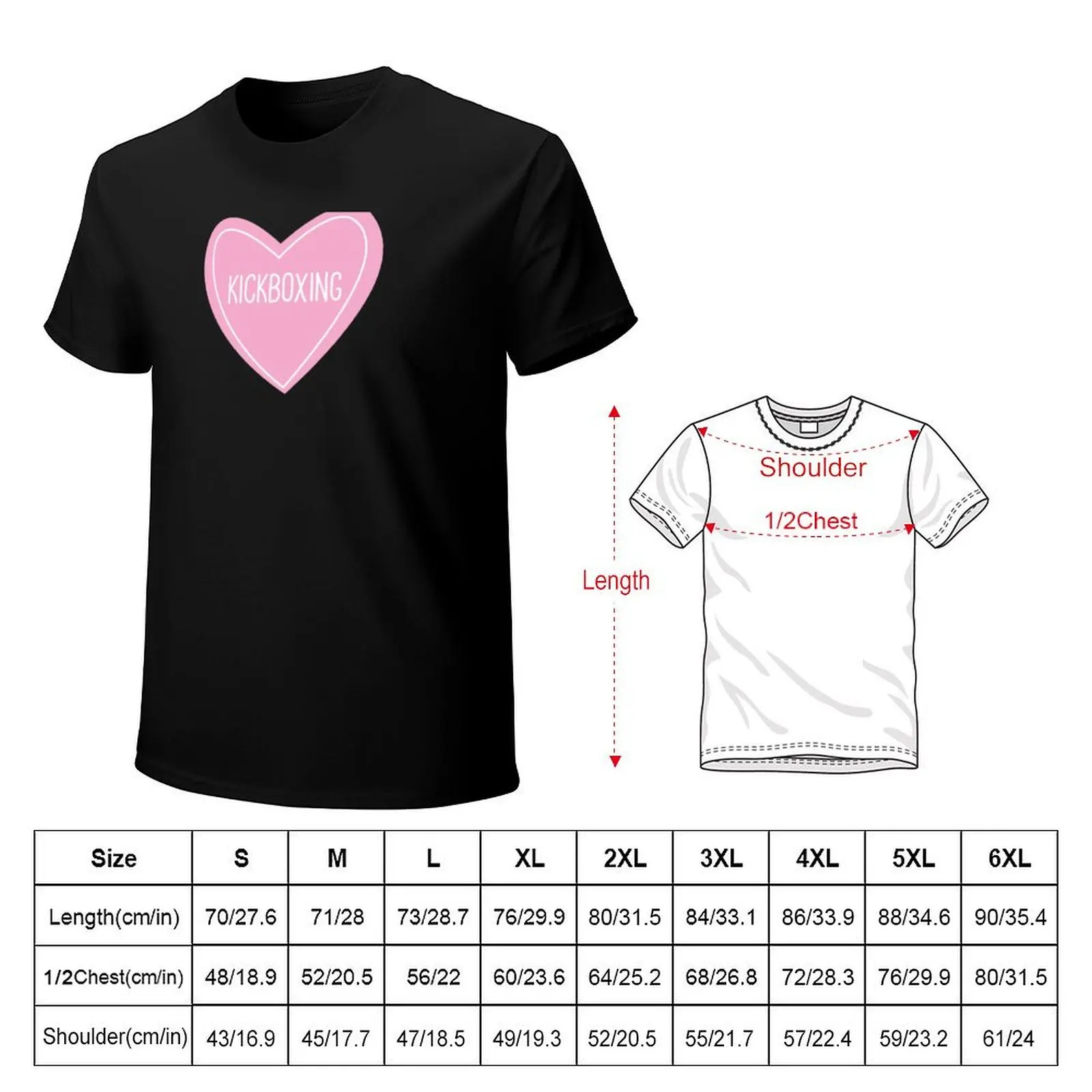 Kickboxing Heart T-Shirt man t shirts cotton T-Shirt