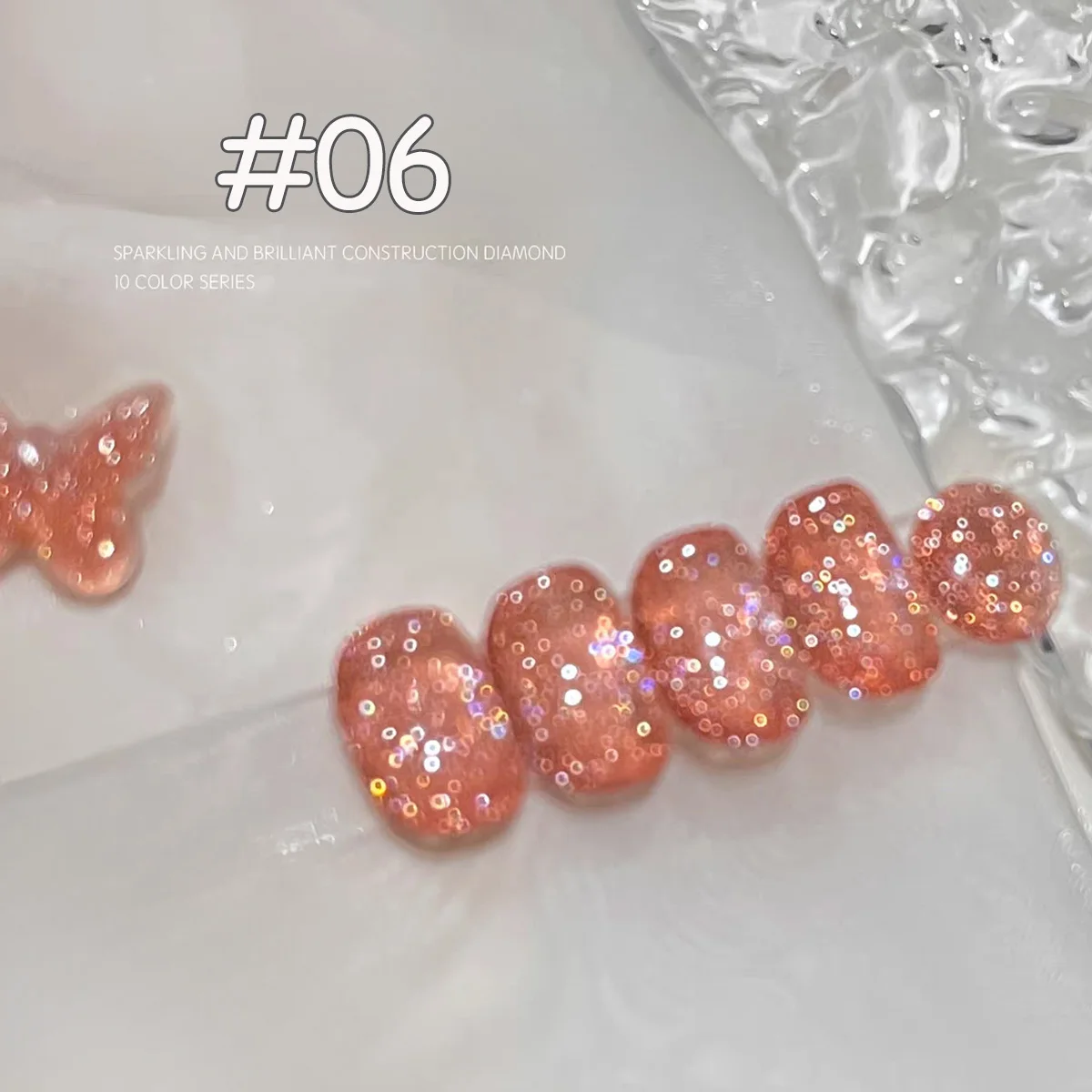 1 قطعة PSK تألق كسر الماس هلام مسمار البولندية الإنترنت المشاهير عالية الكثافة تألق الفضة الساطع بريق مسمار الفن