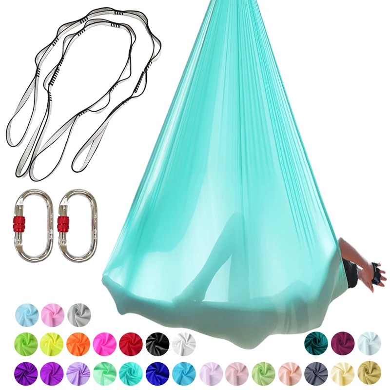 

5M Yoga Hammock Kit Fabric Anti Gravity Yoga Swing Accessories Aerial Swing Traction Device Fitness