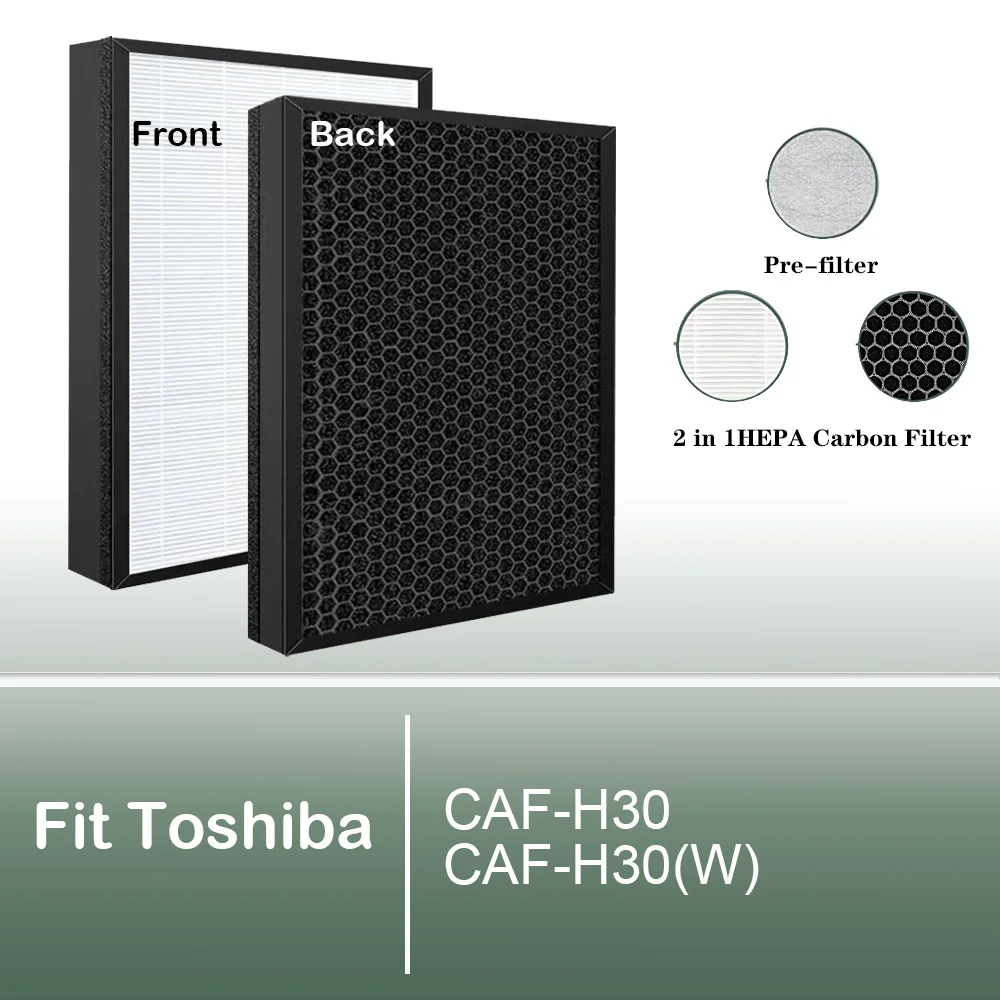 

Для Toshiba Air Purifier CAF-H30 CAF-H30(W) Замена 2 в HEPA Carbon комбинированный фильтр