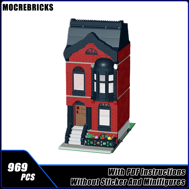 MOC Urban Street View Modular House Architecture Sets Creative Building Blocks Model DIY Technology Bricks Toys Kid's Xmas Gifts