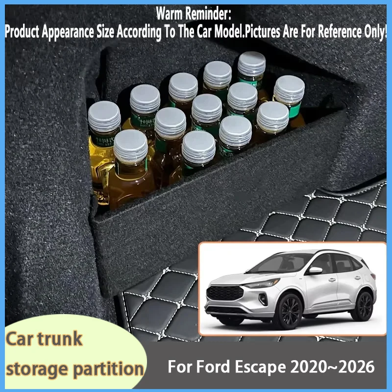 

For Ford Escape 2020~2026 25 SUV Car Organizer Thickening Trunk Side Partition Trunk Interior Storage Box Parts