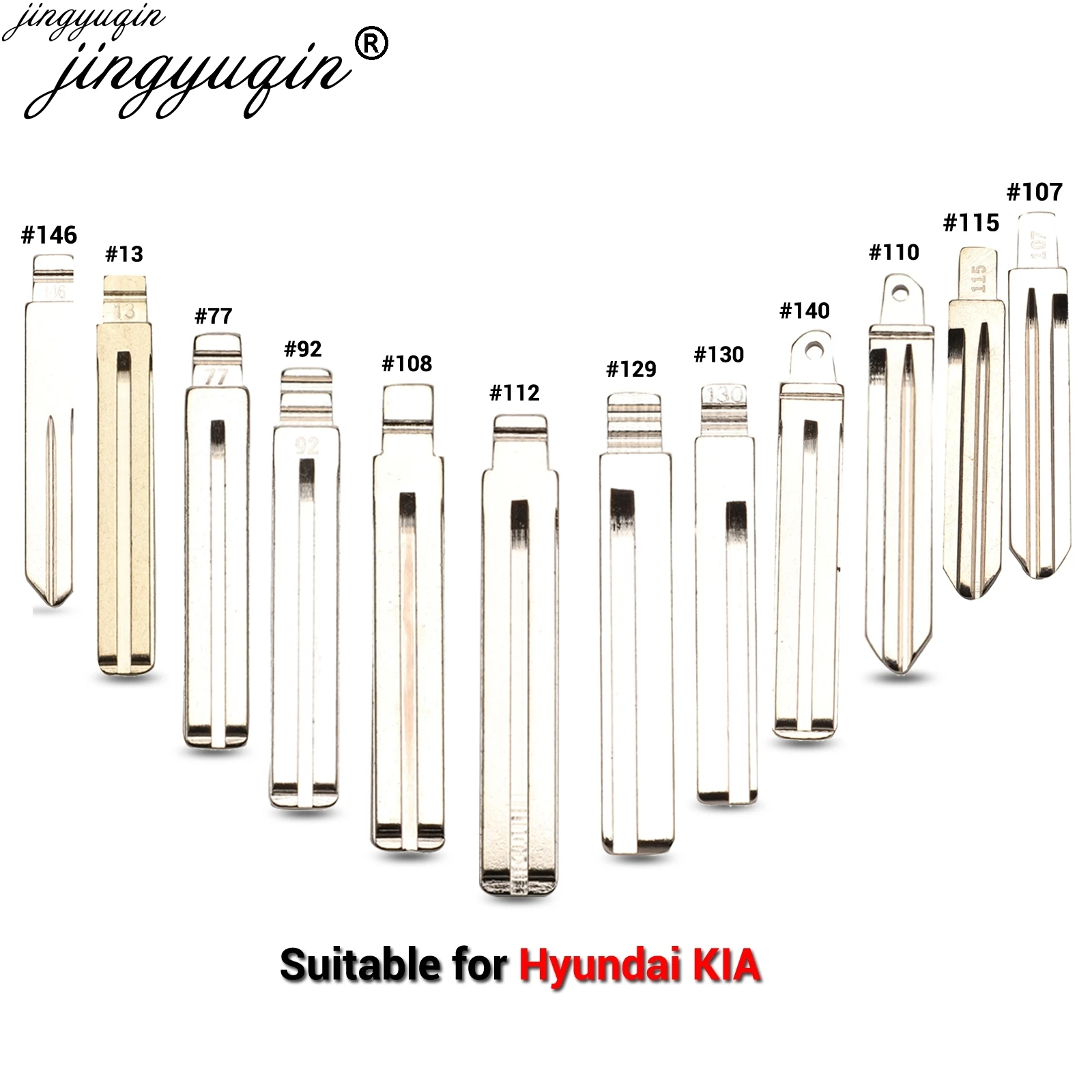 Jingyuqin 15Pcs Flip KD รถ Key Blade #13 77 92 100 107 108 112 115 129 130 140 146สำหรับ Kia สำหรับ Hyundai