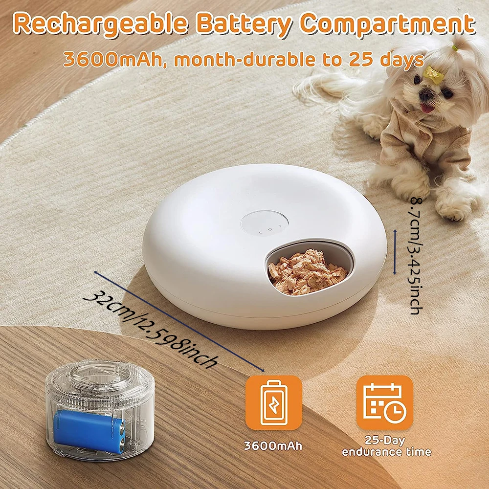 WiFi 6 Meal Meal Automatic Cat Food Dispenser with App Control, Dry and Wet Food Cat Feeder, Smart Dog Feeder with Two Ice Packs