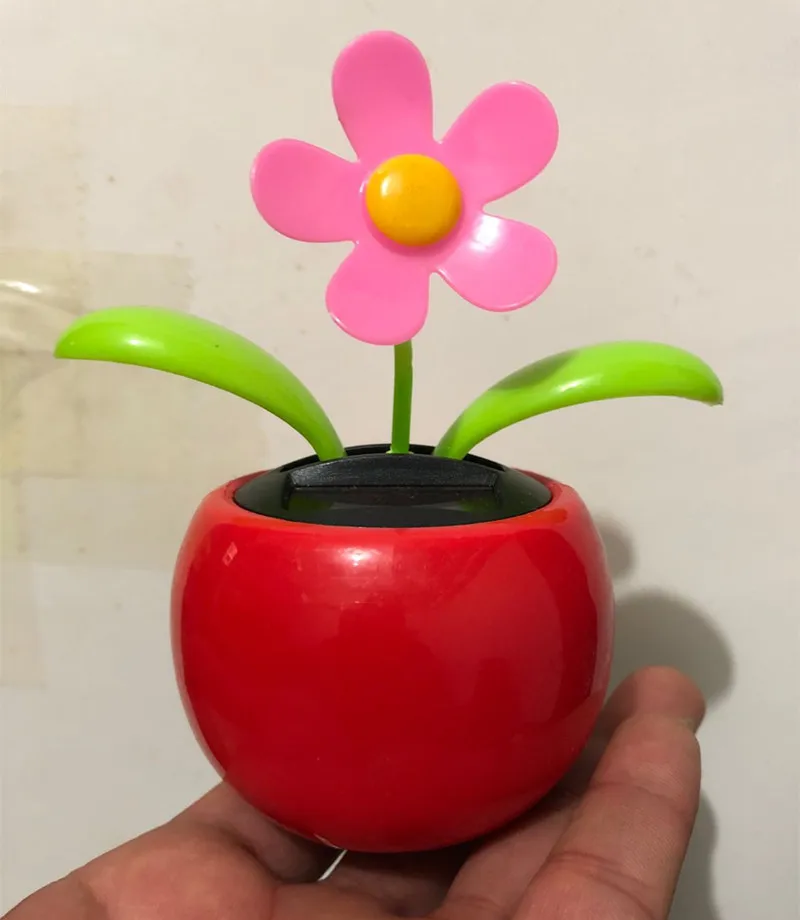 Solar-powered car interior sun ornaments Swaying Apple Sunflower red