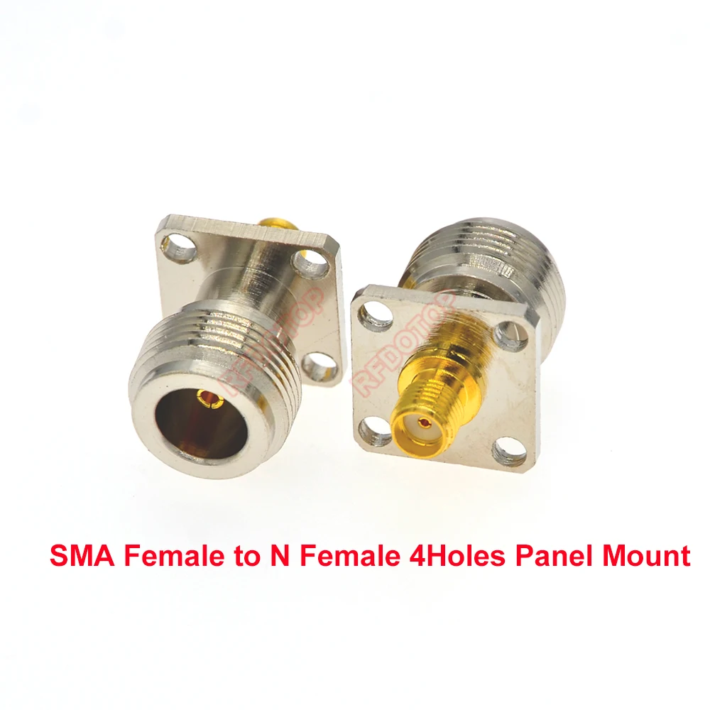 1PCS Flange 4Holes Mount Panel SMA Female to L16 N Female Jack Connector for WiFi Radio Antenna L16 N-K to SMA-K RF Coax Adapter