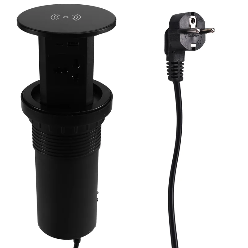 

AT93-Smart Lift Socket Embedded Vertical Insert For Use In The Kitchen Water Proof EU Plug