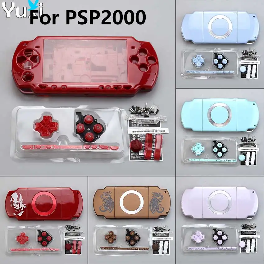 

YuXi Replacement For PSP 2000 PSP2000 Game Console Full Set Shell Housing Case Cover With Buttons Label Screws Kit