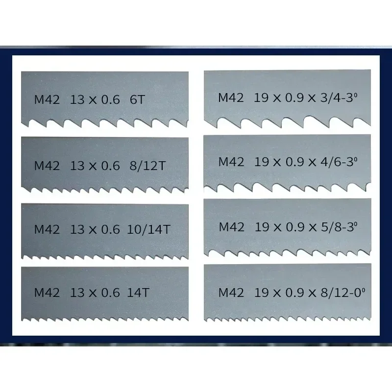 

M42 Bi-Metal 1/2" Band Saw Blades. 1400 1140 1790 2240 x 13mm With 6, 14Tpi Bandsaw Blade Cutting Hardwood, Metal.