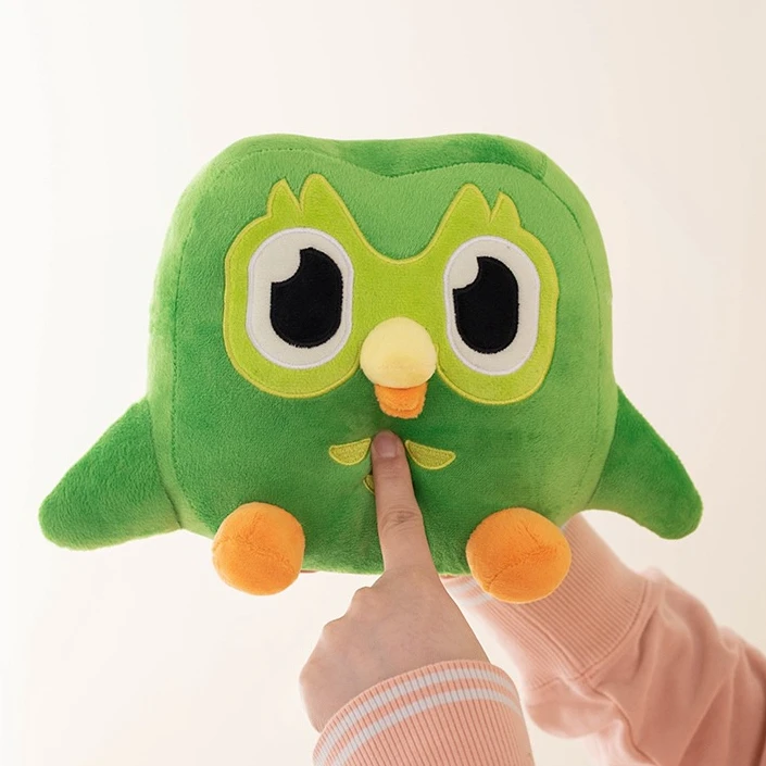 Kawaii Duolingo Green Owl Plush Toy Plushie of Duo The Owl Cartoon Anime Owl Doll Soft Stuffed Animal Children Birthday Gift