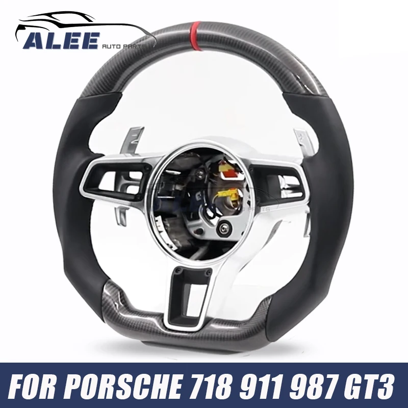 

Car Carbon Fibre Sports Steering Wheel for Porsche Cayenne Panamera Boxste Macan 718 991 997 970 981 987 GT3 Car Accessories