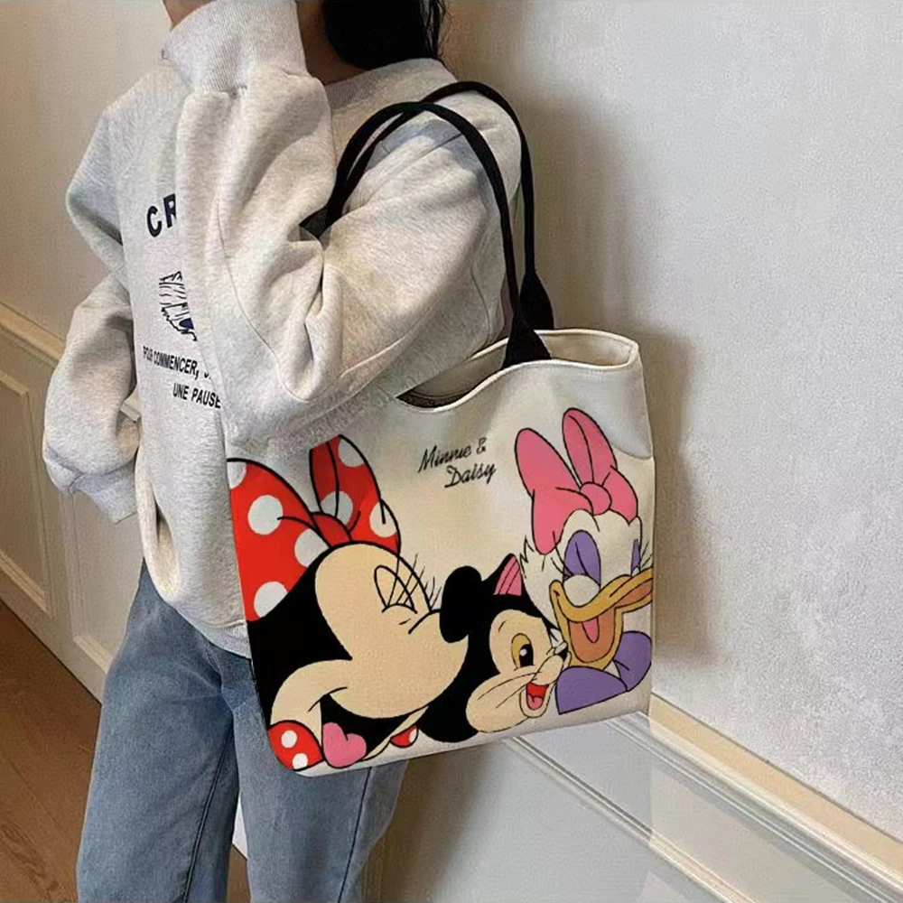

Kawaii Anime Hobby Mickey Mouse Donald Duck Cartoon Canvas Bag Eco-Friendly Shopping Bag Birthday Gift