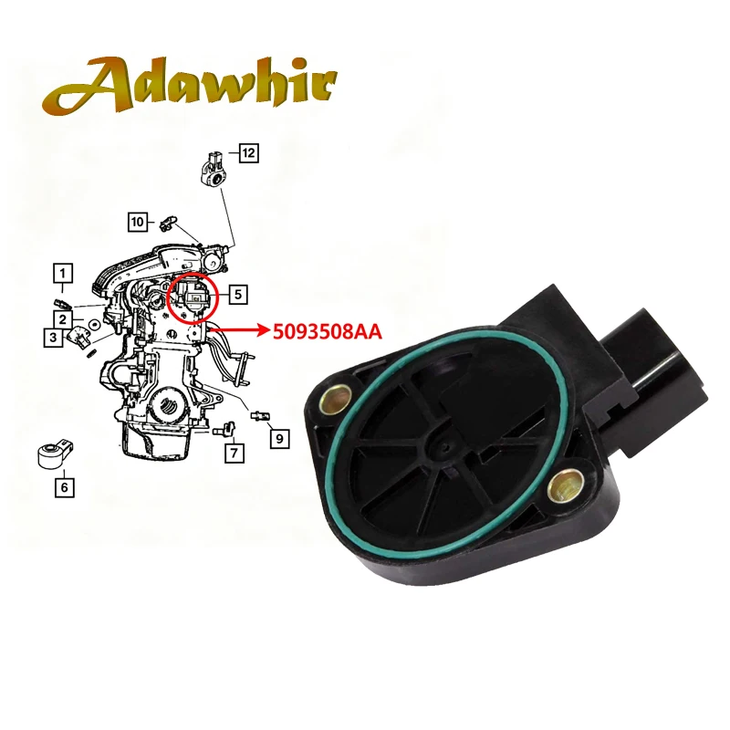 For Chrysler Cirrus Sebring Dodge Avenger Neon Mitsubishi Eclipse 2.0L 2.4L Camshaft Position Sensor 4882851 4882251AB 5093508AA
