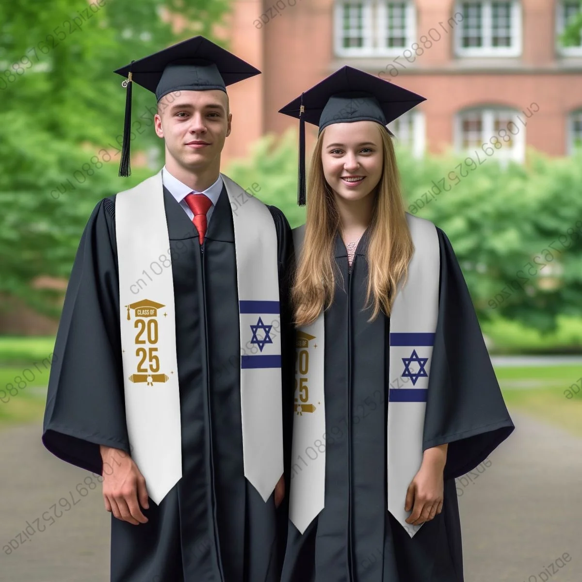 

Новый флаг Израиля, унисекс, топ с принтом, выпускной палантин, пояс для взрослых, простой выпускной палантин, класс 2025 года