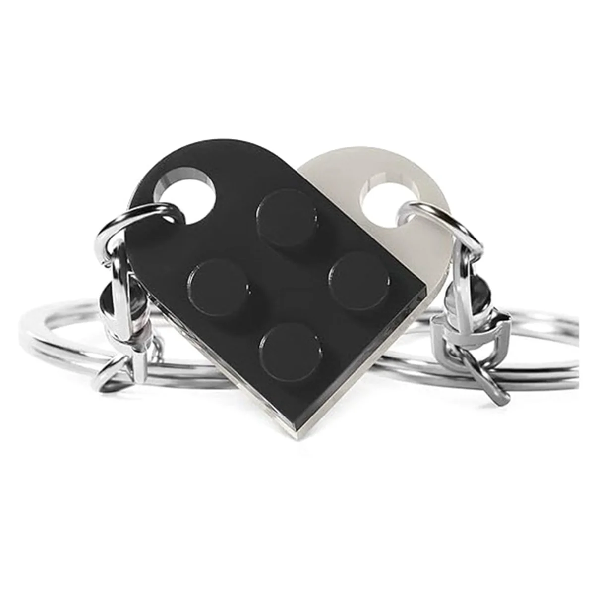 G-Brick Matching Couple Heart Keychain for Boyfriend Girlfriend Valentines Day Friends Gifts