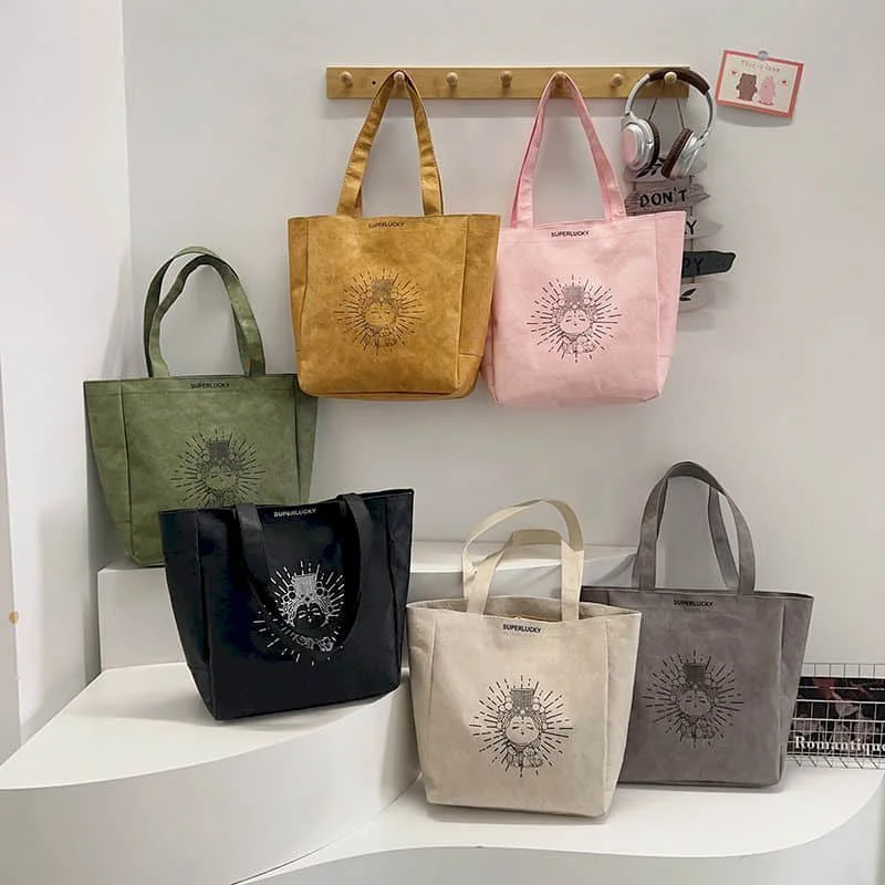 Tyvek Handbag for Women Tote Bag Reusable Waterproof Shoulder Bags Casual Personal Printed Fashion Durable Gift Shopping Bags