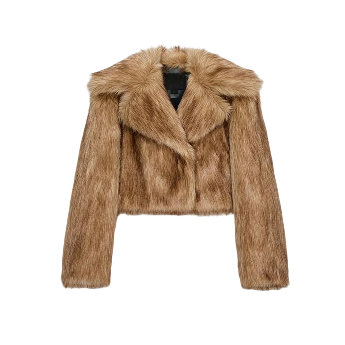 Chaqueta Casual Corta sin Mangas para Mujer, Estilo Nuevo de Otoño Invierno, Abrigo de Pelo Artificial con Cuello de Solapa d...