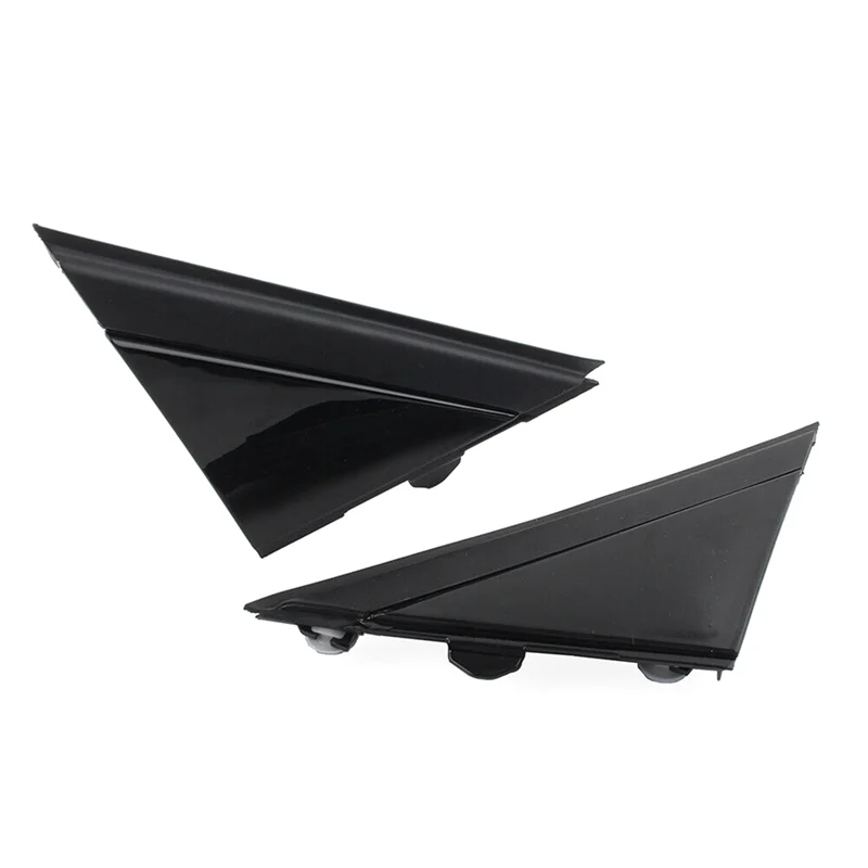 Durable-2 PCS Rear View Mirror Triangle Mirror Decorative Plate Bright Black ABS For Fiat 500 2012-2019