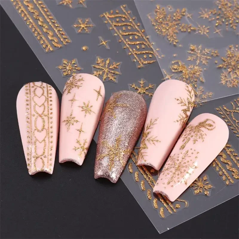 Autocollants adhésifs pour les ongles de Noël, accessoires de vacances, flocon de neige, frappe élégante, a de nombreuses utilisations