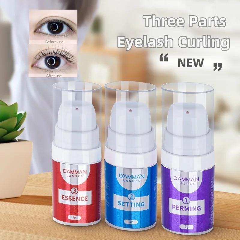 New Eyelash Curling Cream 3 Parts Eyelash Lifting 10-15 minutes Finalize Repair Eyelashes Vacuum Fresh Professional Makeup Tools