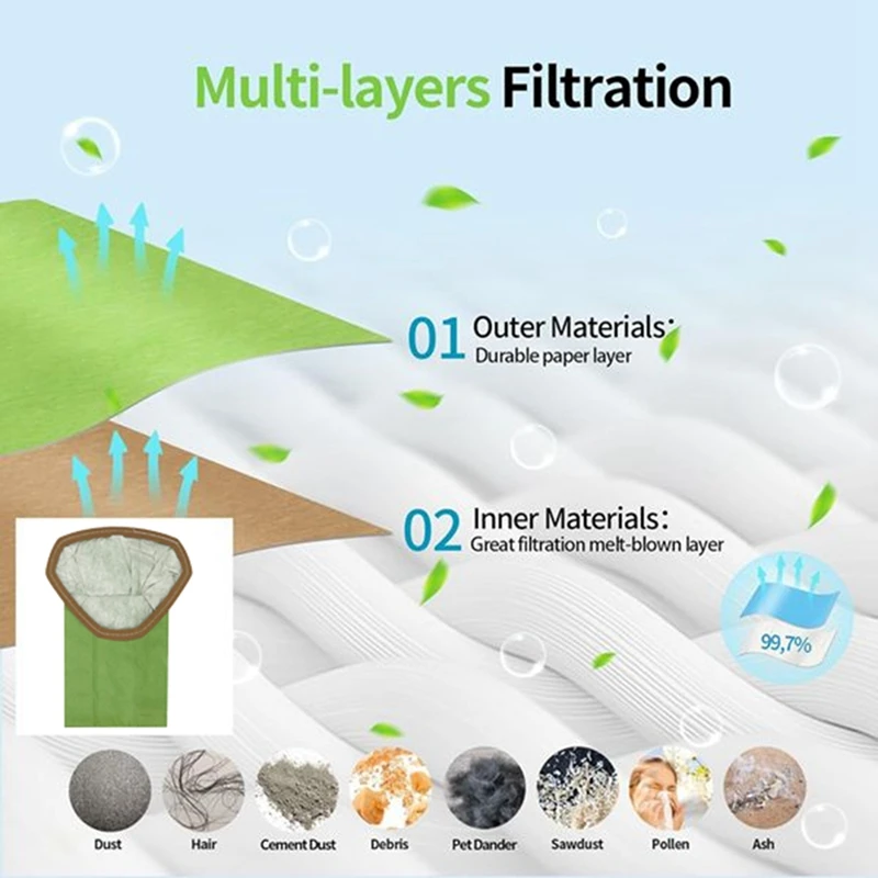 

Мешки-пылесборники для рюкзачного пылесоса Super Pro 6 / 6 / 6 / GoFree II, пылесборник C [2026 Parts]