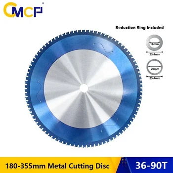 Cuchilla de corte de Metal CMCP, hoja de sierra Circular de 180-355mm, hoja de sierra de carburo recubierta de Nano azul para disco de corte de acero, hierro y aluminio