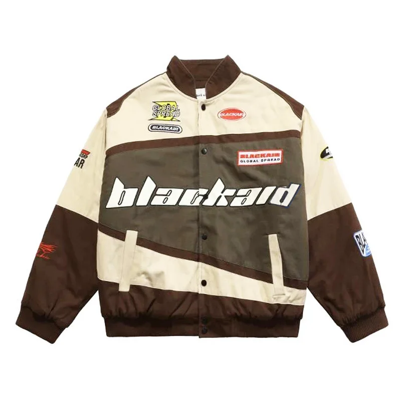 

Street Racing Jackets Men's High Quality Vintage Hip Hop Loose Men's Women's Embroidered Baseball Jersey New Biker Jackets