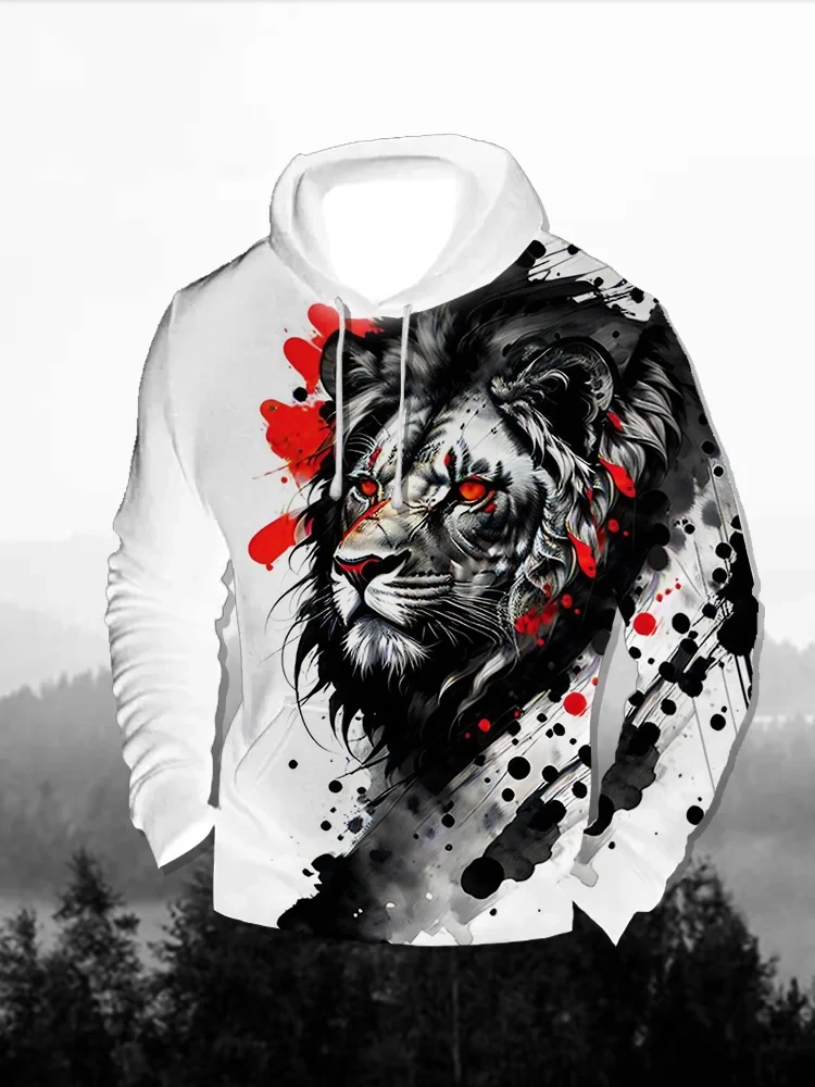 Beast of Prey Men's Fashion 3D Print Hoodie Sports Outdoor Hoodies Hooded Print Front Pocket Fall Designer Hoodies Sweatshirt