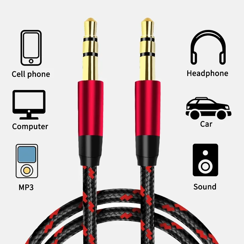 

3.5mm Jack Extension Audio Cable Audio Cable Line Aux 0.5m/1m/2m/3m for iPhone Samsung Car Headphone Xiaomi