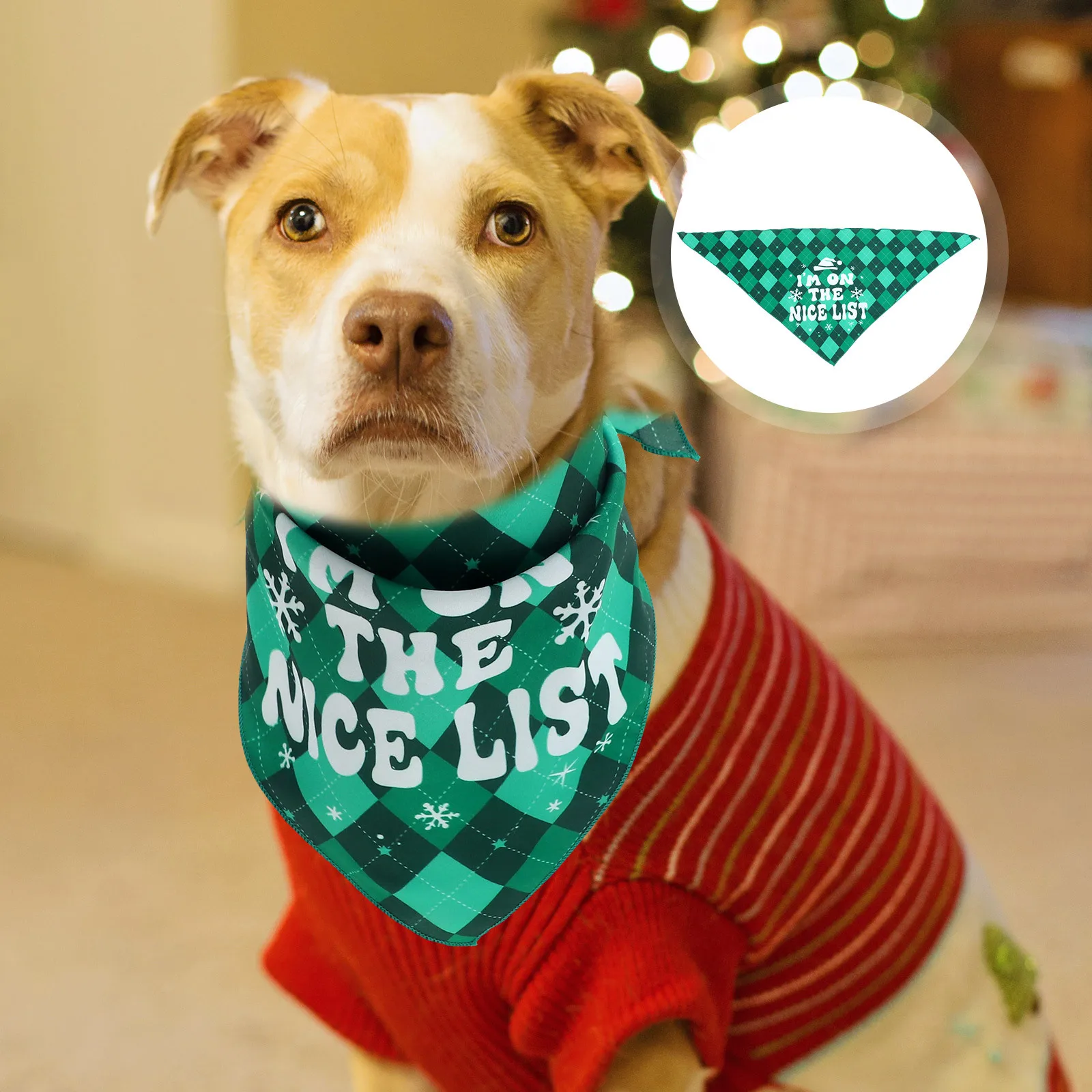 

Christmas Dog Bandana Soft Polyester Pet Scarf for Puppies and Cats Holiday Party Accessory Washable Drool Bib Decorative